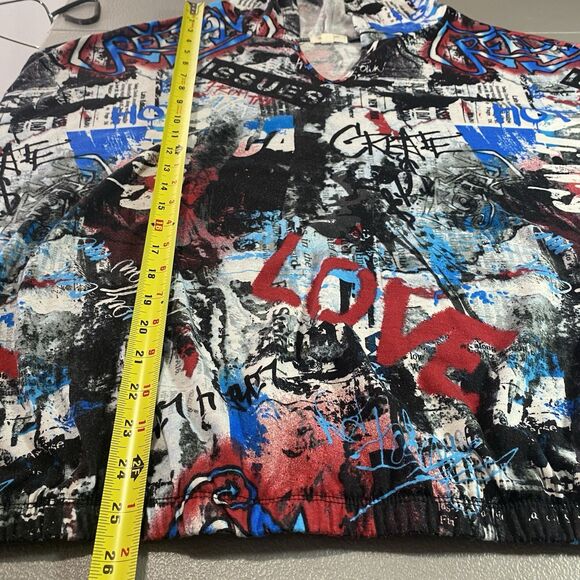 PAPER + TEE Graffiti Hoodie Pullover Long Sleeves Sweatshirt Streetwear Women 3X - Picture 7 of 11